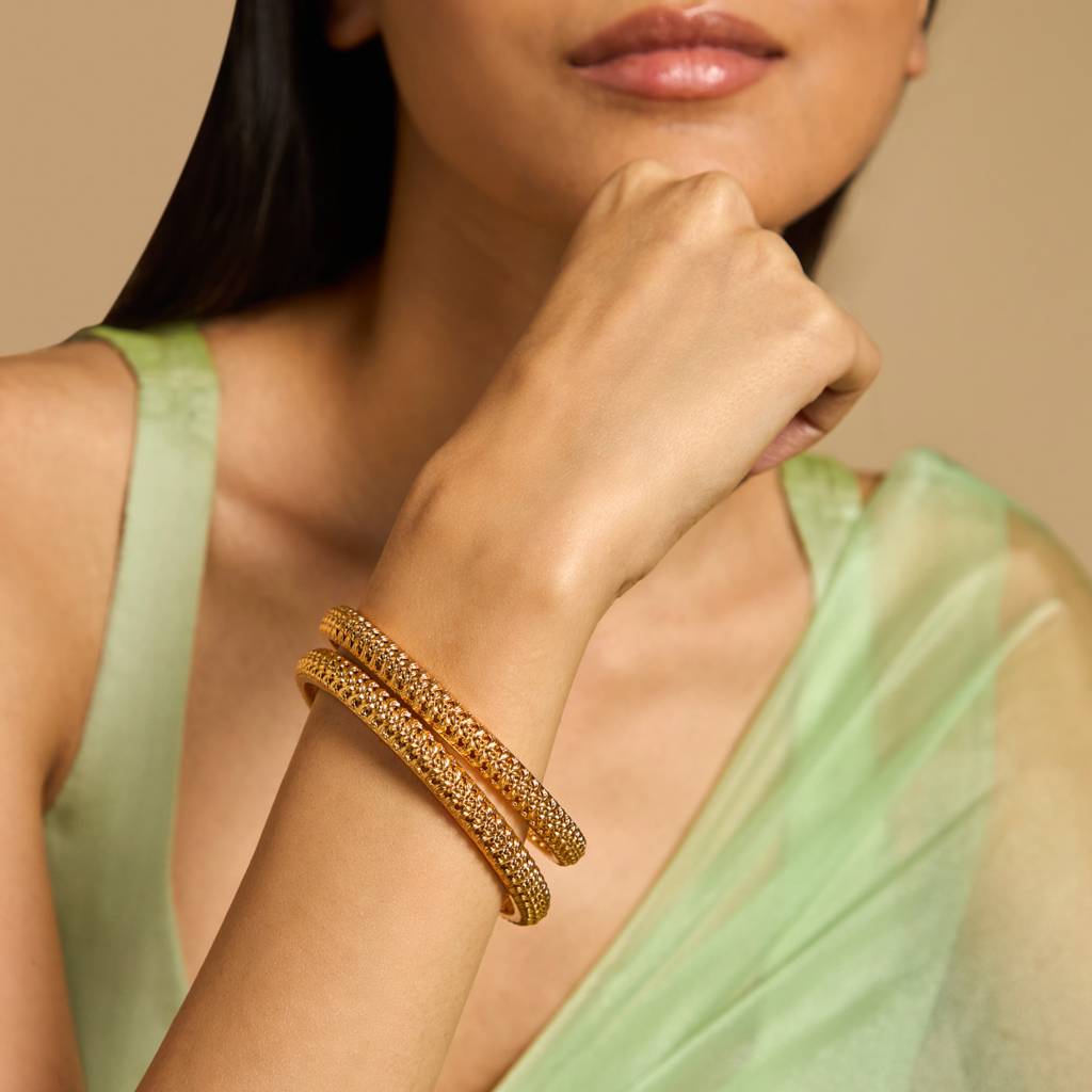 Kushal'S Fashion Jewellery Gold-Plated Ethnic Copper Antique Bangle-173876 : 417318