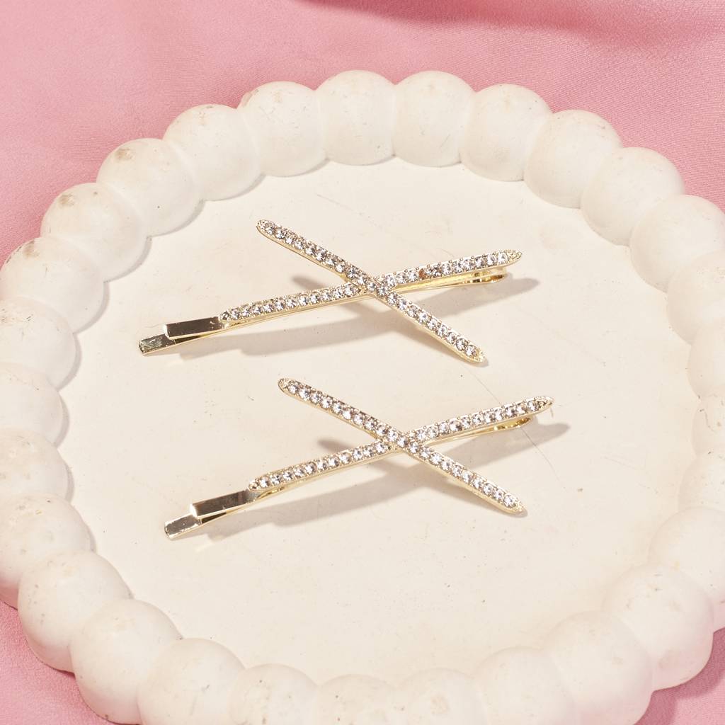 Set Of 2 Glimmer Hair Pins : HX-HP-C2-0022-G