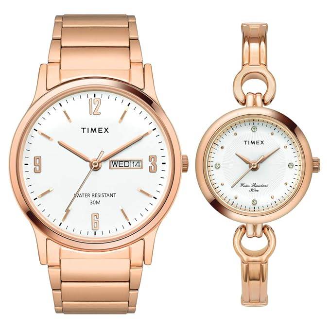 Timex Trendline Round 39Mm Analog Pair Watch - Tw00Pr264 : TW00PR263
