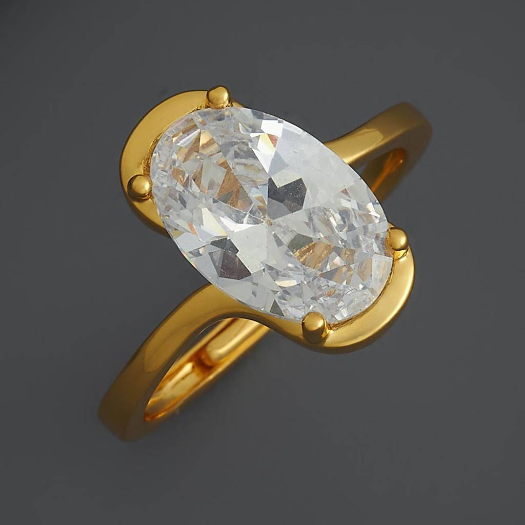 Kushal'S Fashion Jewellery White Gold-Plated Party Trendy Zircon Finger Ring-186754 : 445265