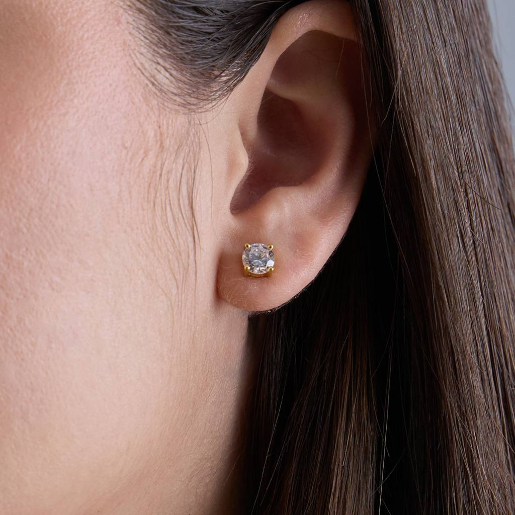 Kushal'S Fashion Jewellery White Gold-Plated Zircon 92.5 Sterling Silver Studs-183247 : 437822