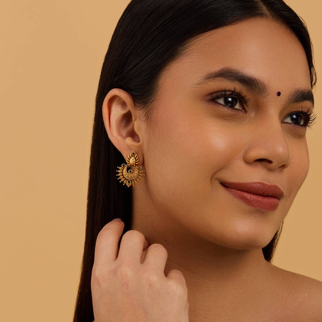 Kushal'S Fashion Jewellery Spherical Chandbalis Earrings : 427700