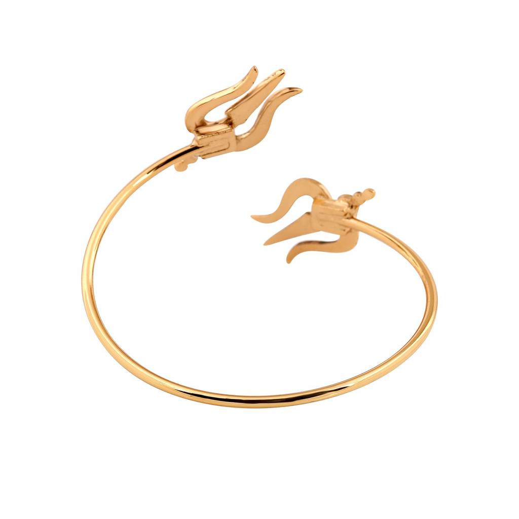 Estele Gold Plated Antique Divine Trishul Bracelet With Austrian Crystals For Women : 102063-IGBR