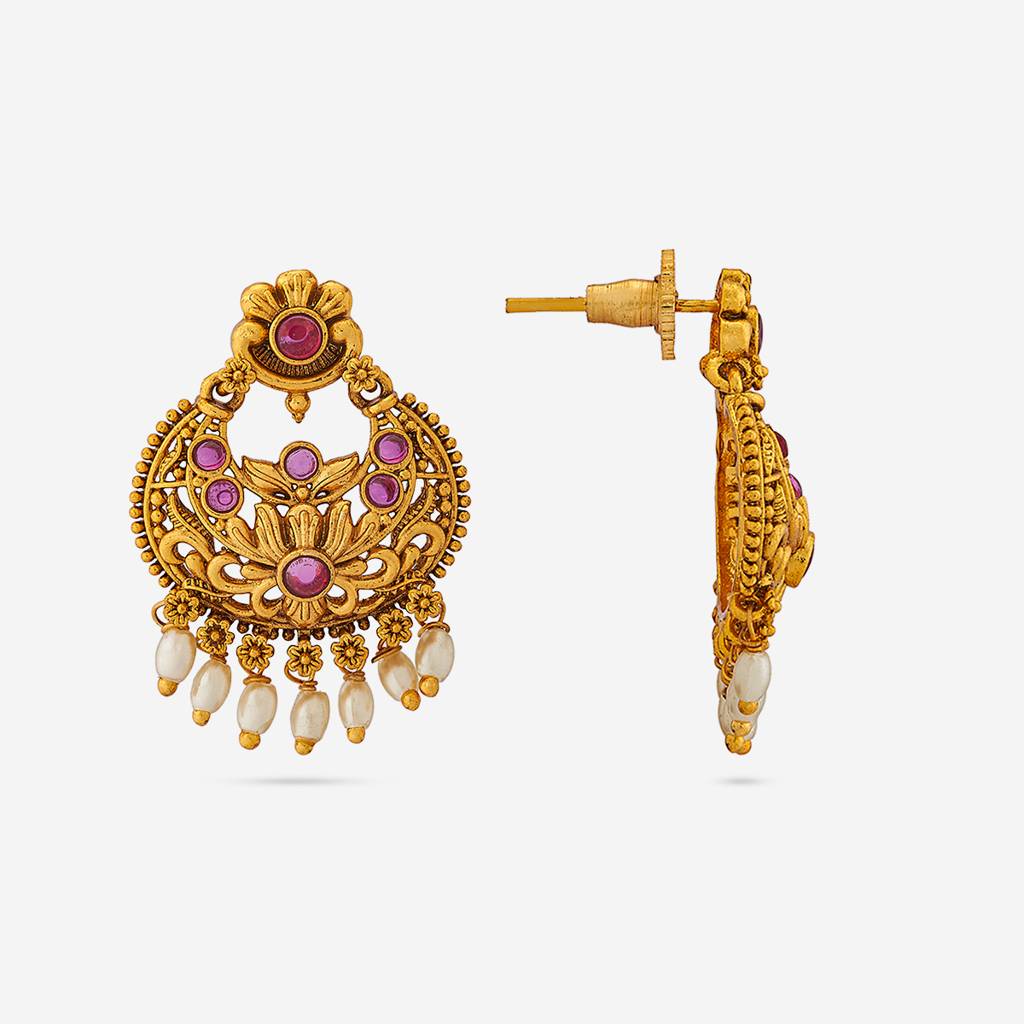 Kushal'S Fashion Jewellery Plated Ethnic Antique Chandbali Earrings-186026 : 443638