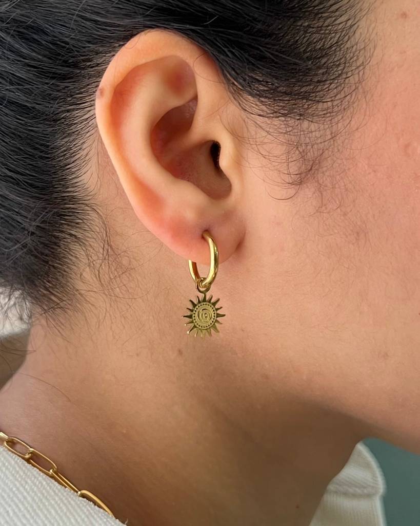18K Gold Plated Celeste Sun & Moon Mismatched Earrings : E28A