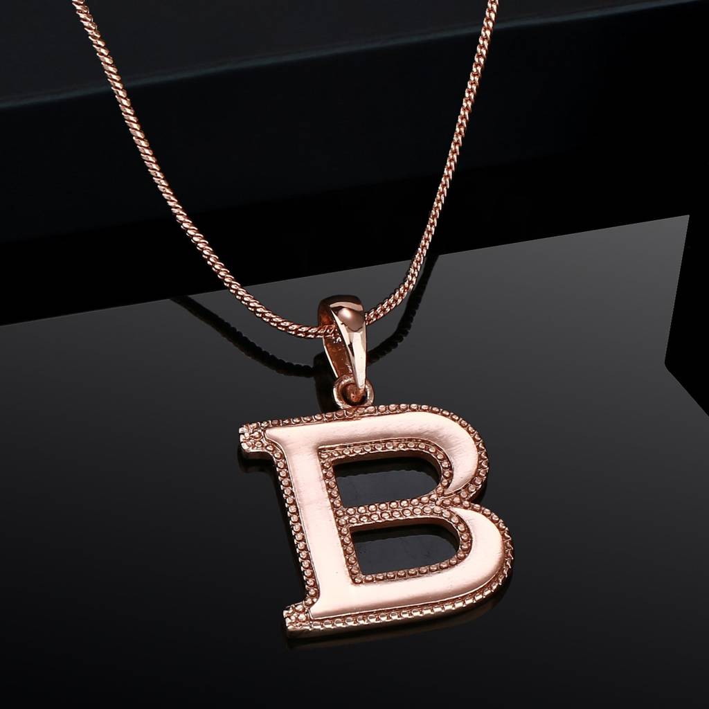 Estele Rosegold Plated "B" Letter Charm Pendant For Women / Girls : 1009-BPENDANT