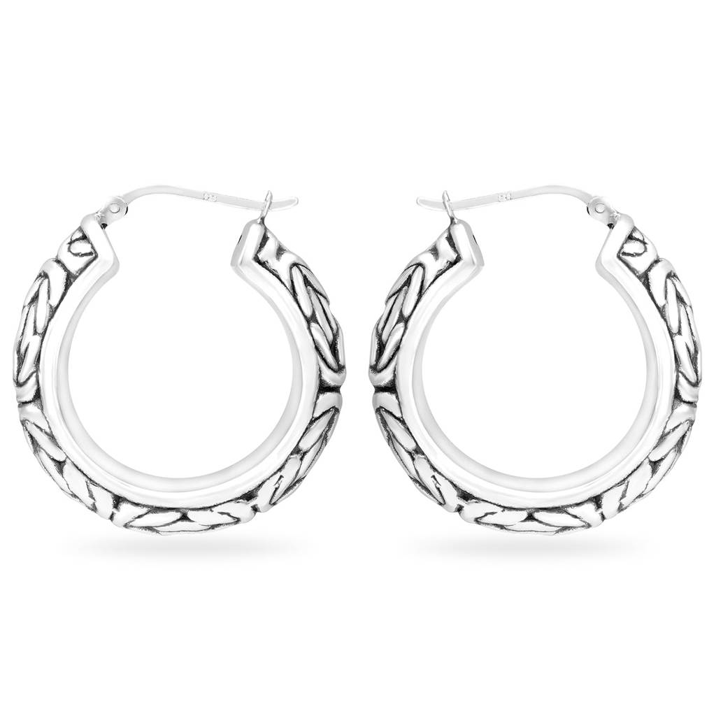 925 Sterling Silver Oxidised Anti Tarnish Small Click-Top Hoop Earrings Huggie Jewellery Collections Navratri Gift F : PF17E78