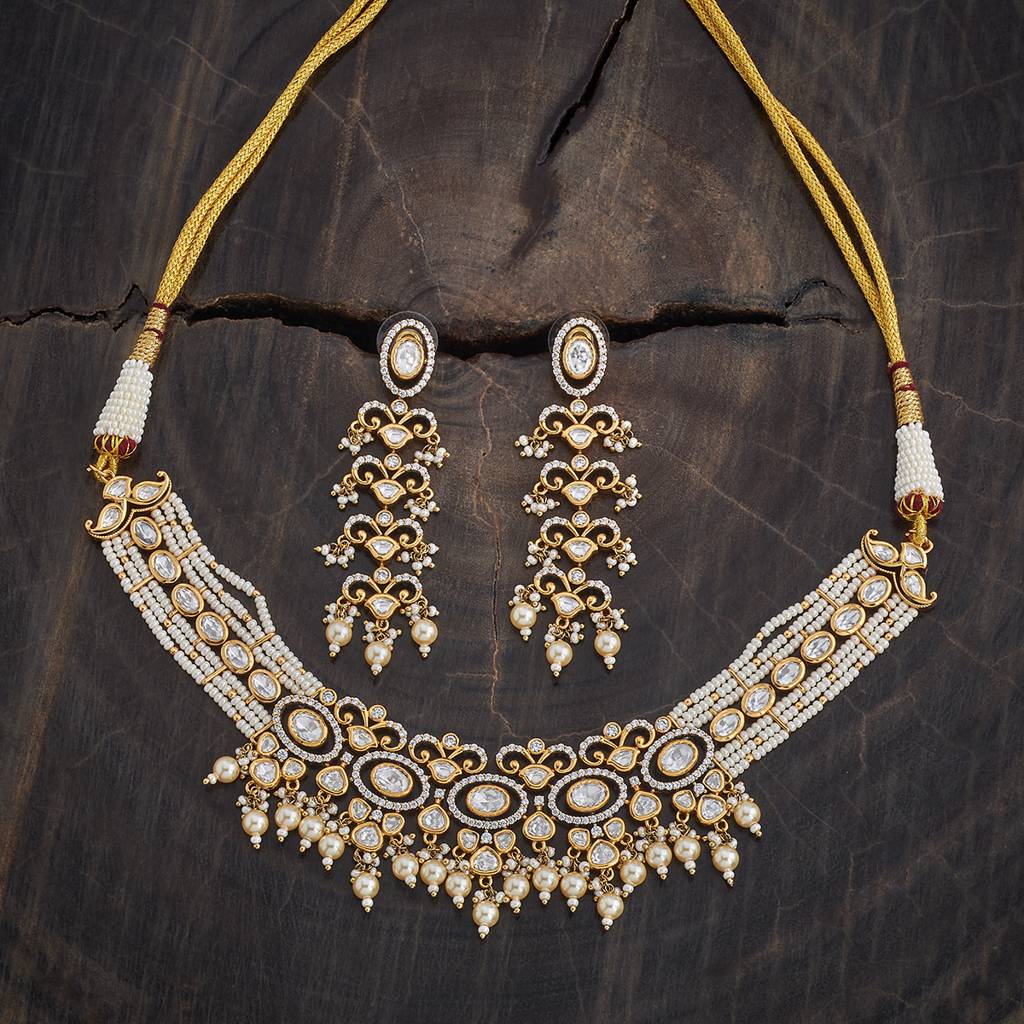 Kushal'S Fashion Jewellery Gold-Plated Ruby & Kundan Jewellery Set-149211 : 437840