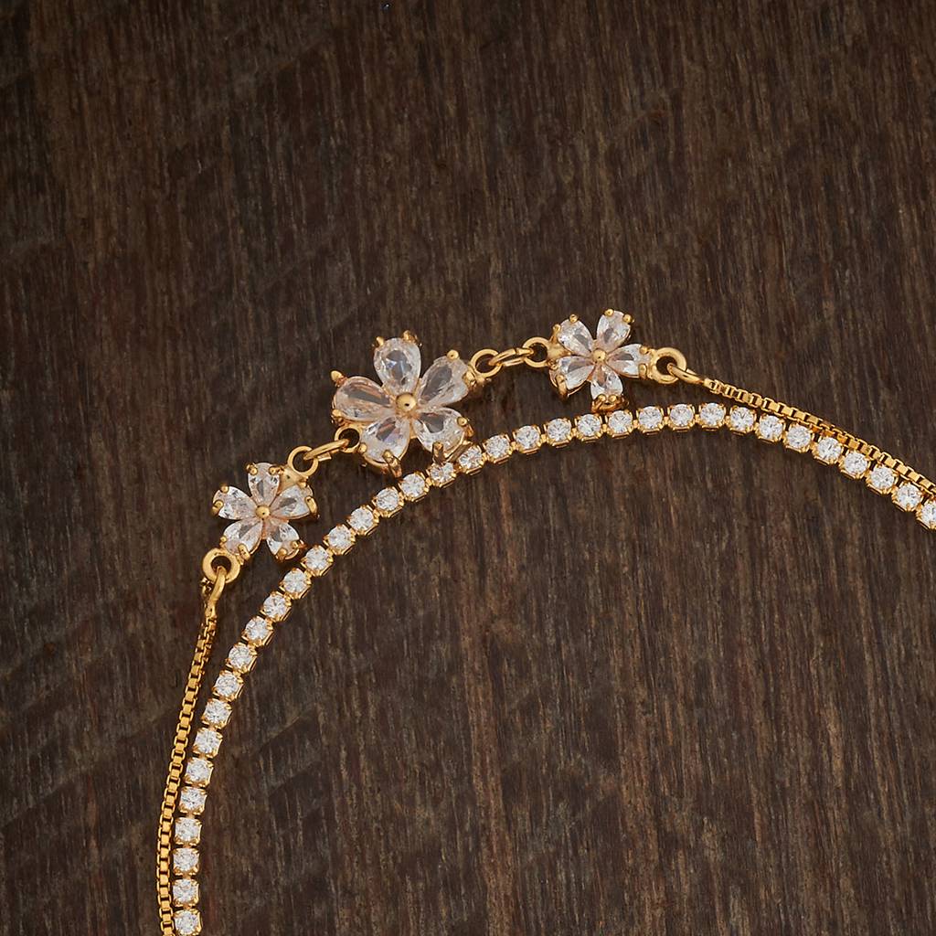 Kushal'S Fashion Jewellery White Gold-Plated Party Zircon Bracelet-186668 : 445127