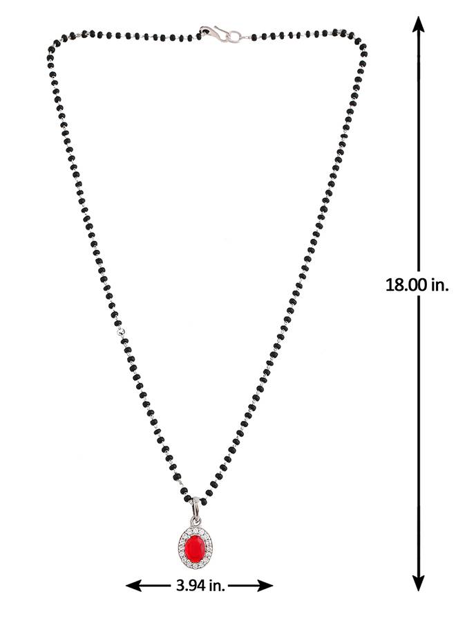 Sparkling Essential Red Cz Studded Oval Silver Managaltura : 8905124495171
