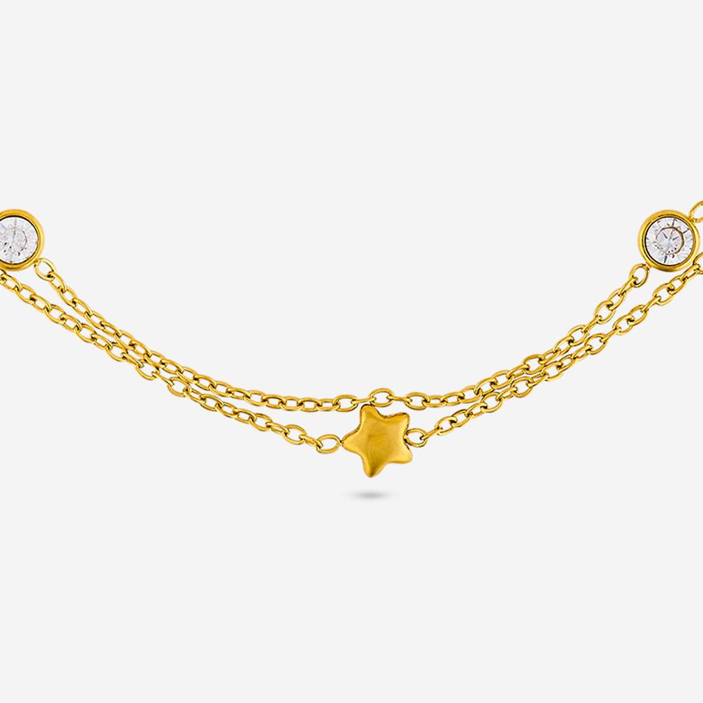 Kushal'S Fashion Jewellery White Gold-Plated Party Trendy Zircon Anklet -455114 : 455114