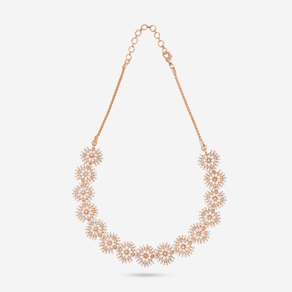 Kushal'S Fashion Jewellery White Gold-Plated Ethnic Zircon Jewellery Set -452130 : 452130