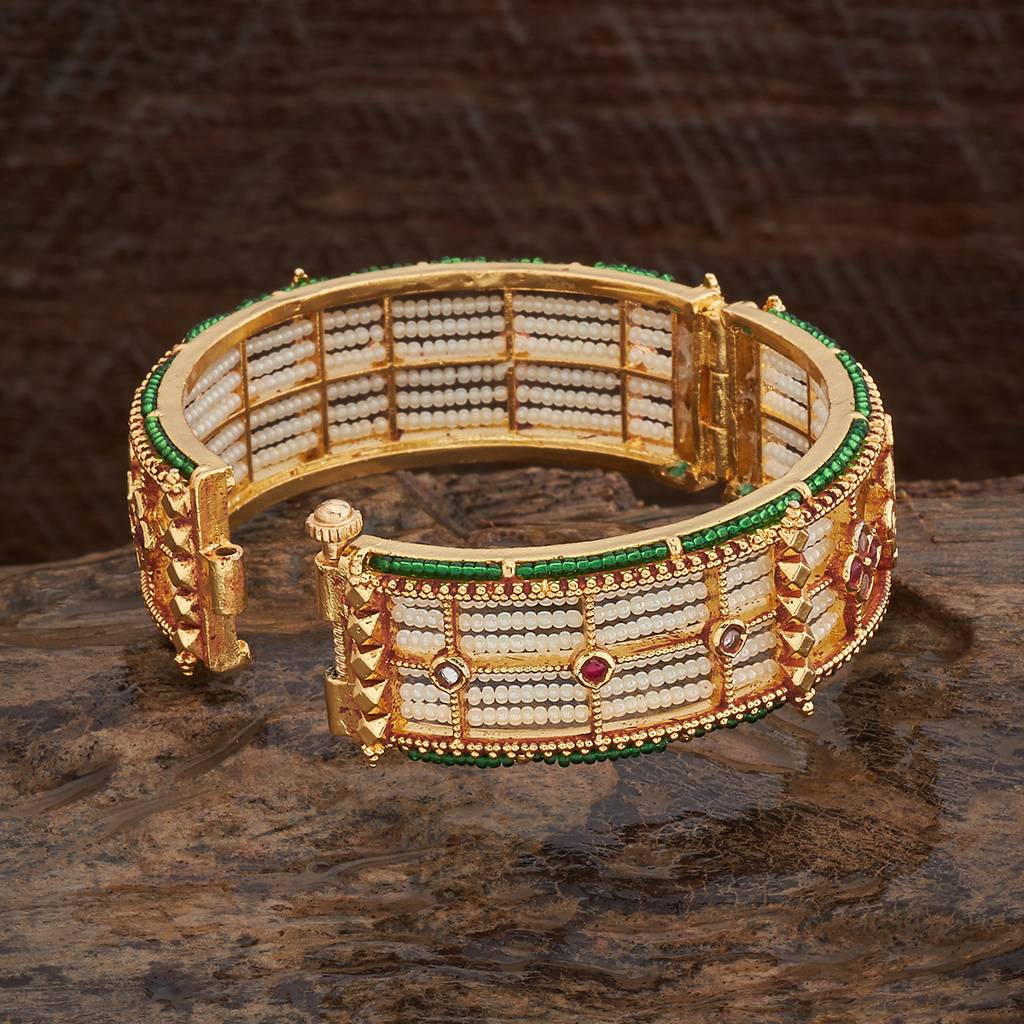 Kushal'S Fashion Jewellery Gold-Plated Ethnic Antique Bangle : 410329