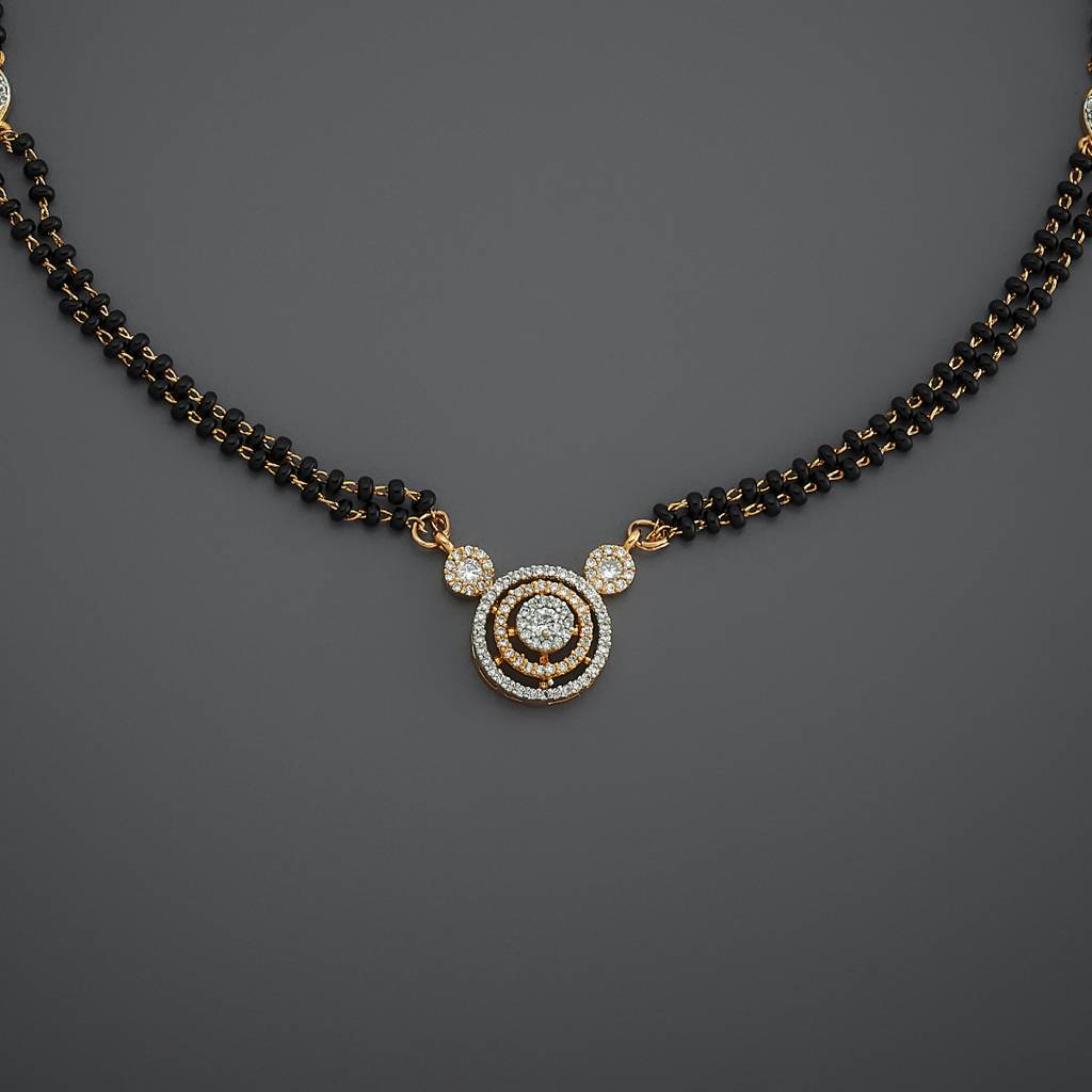 Kushal'S Fashion Jewellery  Rhodium-Plated Party Zircon Mangalsutra-181195 : 433281