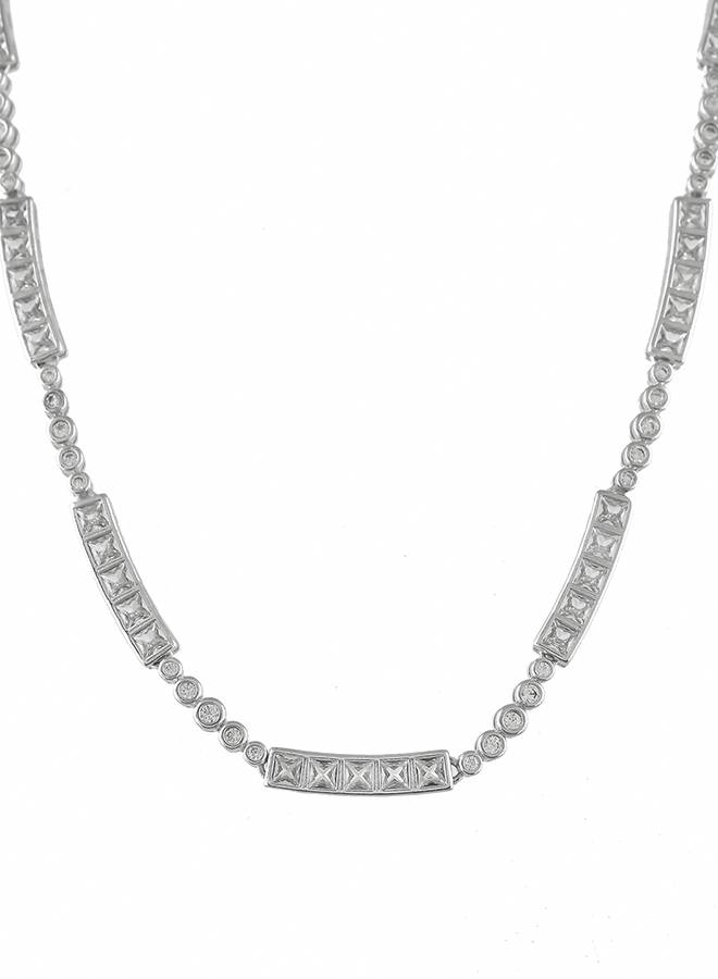 Valentine'S Day Sterling Silver Classic Multi Cz Tennis Necklace : 8905124516722