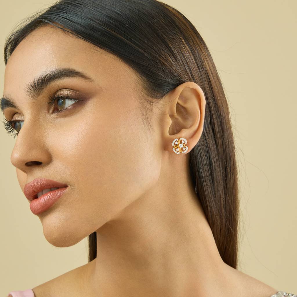 Kushal'S Fashion Jewellery White Gold Plated Party Trendy Zircon Studs-182460 : 435757