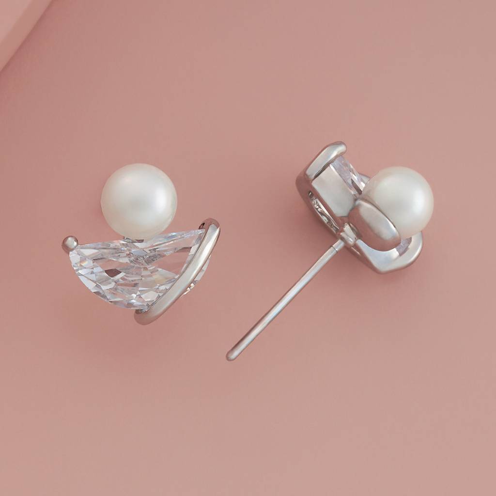 Kushal'S Fashion Jewellery Pearl Plated Party Trendy Zircon Studs-184223 : 439755