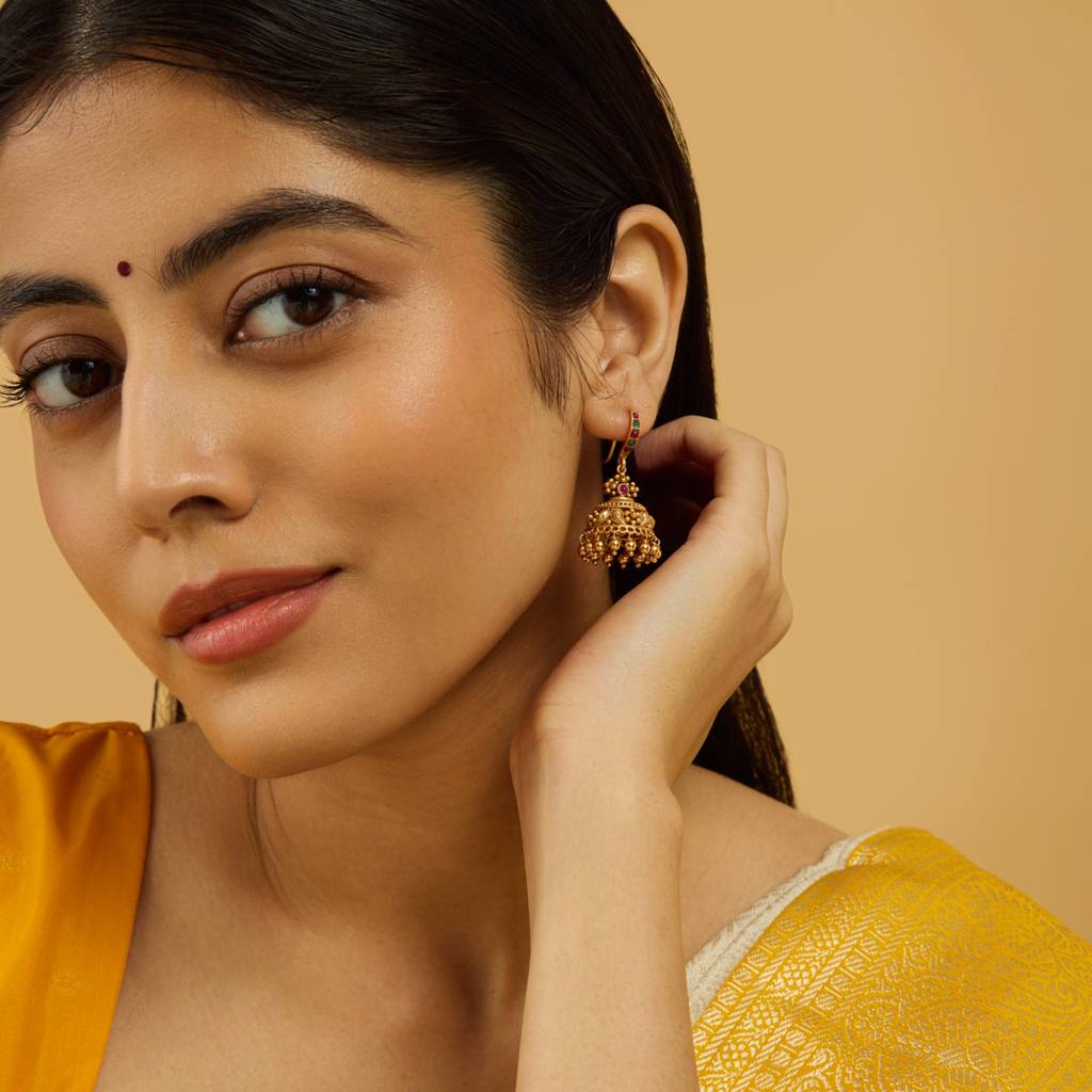 Kushal'S Fashion Jewellery Dome Shaped Jhumkas Earrings-176265 : 422469