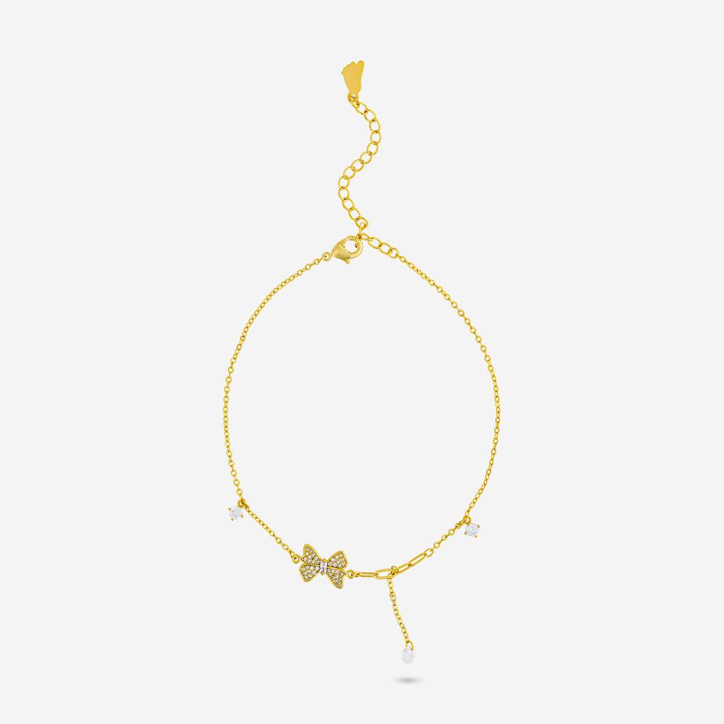 Kushal'S Fashion Jewellery White Gold-Plated Party Trendy Zircon Anklet -455241 : 455241