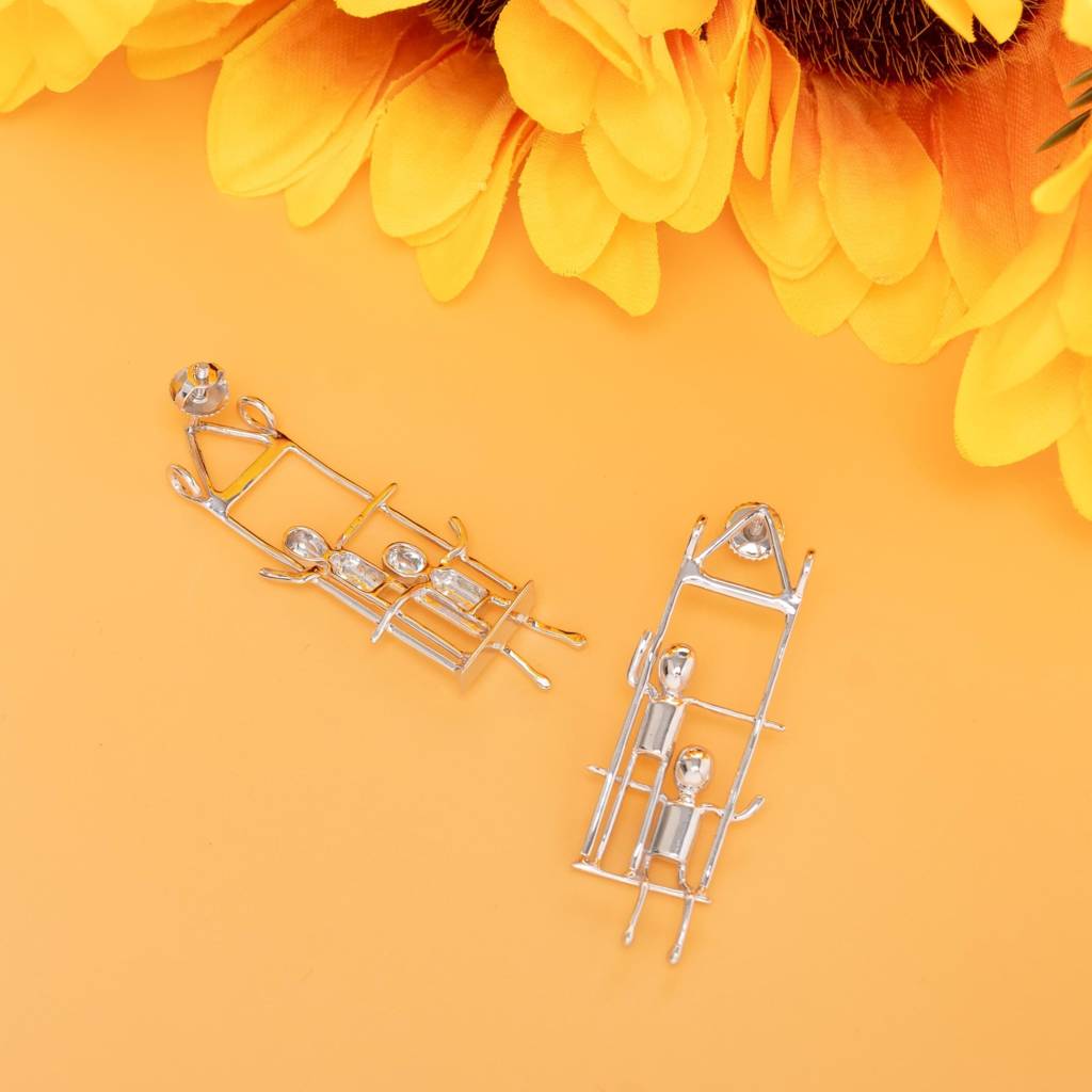925 Silver Swing Earrings | Stick Figure Dangle Art Jewelry Gift For Her : SE_000689