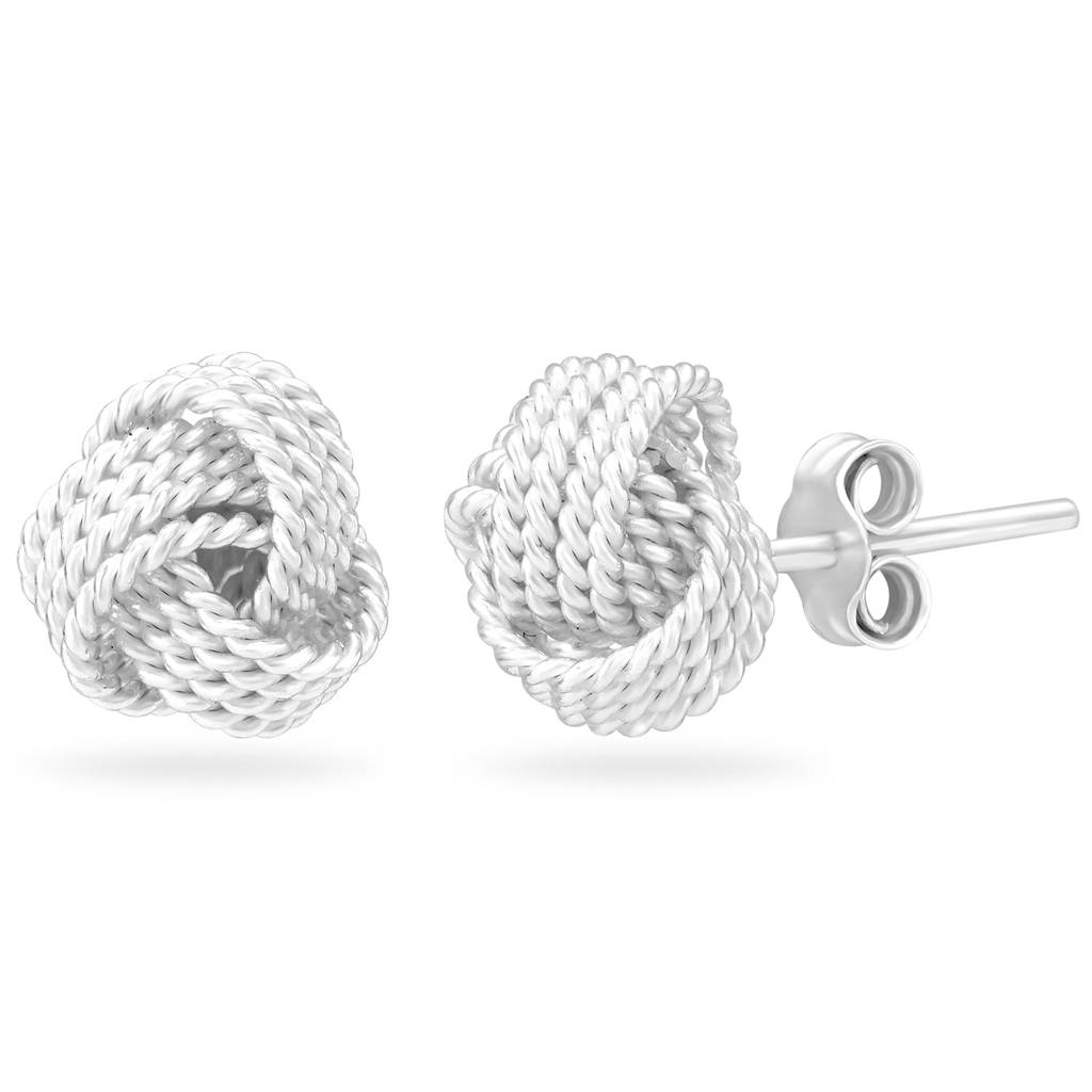 925 Sterling Silver Oxidised Anti Tarnish Small Stud Earrings Wire Love Knot Jewellery Collections Navratri Gift For : PF17E65