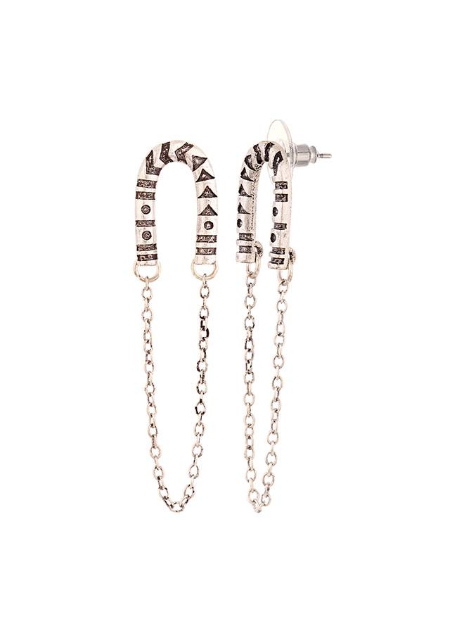 Aztec Bar Horseshoe Drop Earrings : 8905124032215