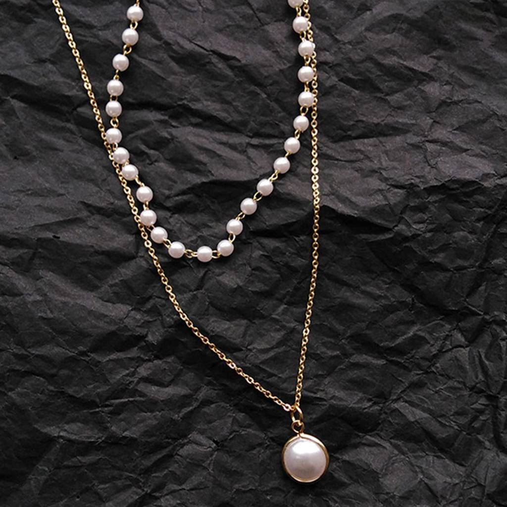 Rose Gold Plated Pearl Pendant Necklace Chain Fashion Stylish Design Jewellery Gift For Women : PX9N58