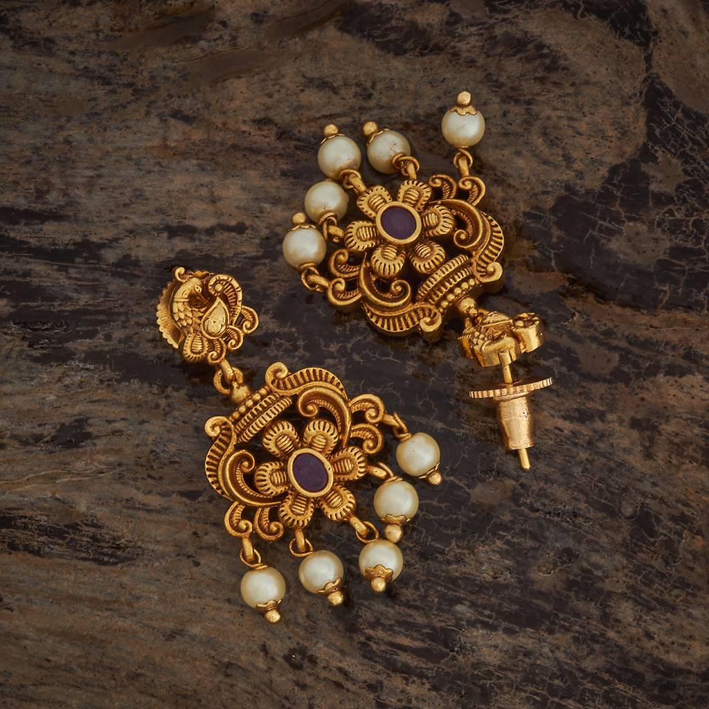 Kushal'S Fashion Jewellery Gold-Plated Festive Antique Earring-181382 : 433546