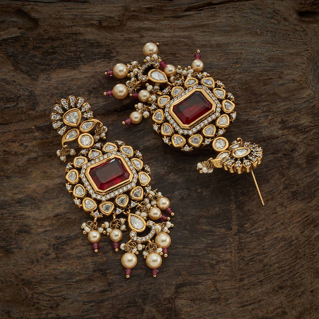 Kushal'S Fashion Jewellery  Victorian-Plated Ethnic Kundan Drops-149207 : 416629