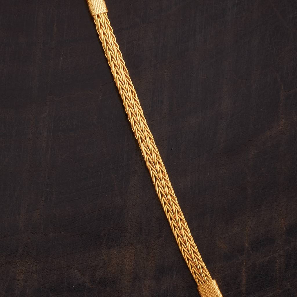 Kushal'S Fashion Jewellery Gold Oxidised Gold-Plated Ethnic 92.5 Pure Silver Temple Chain Necklace-163617 : 406604