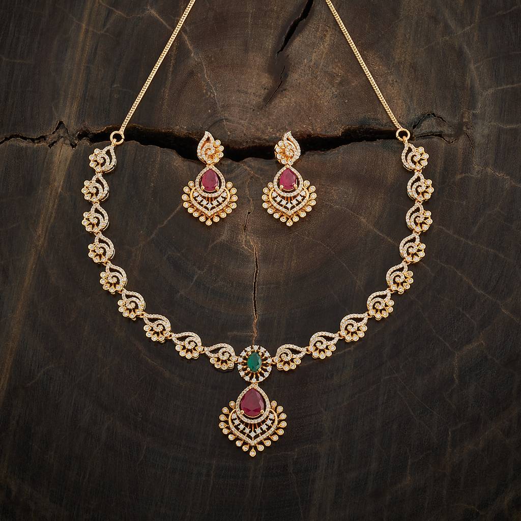 Kushal'S Fashion Jewellery Zircon Necklace -170435 : 410359