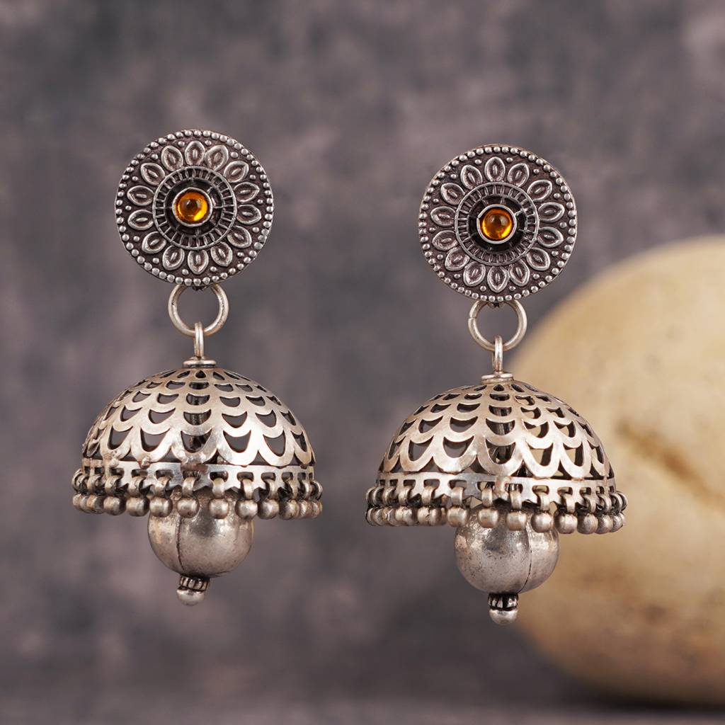 Tribal Silver Jhumkis : SSE679