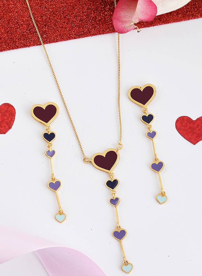 Valentine'S Day Collection Heart Drops Pendant Set : 8905124491425