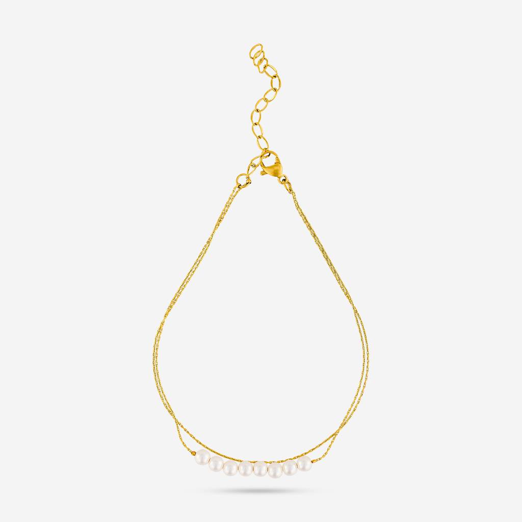Kushal'S Fashion Jewellery White Gold-Plated Party Trendy Zircon Anklet -455115 : 455115