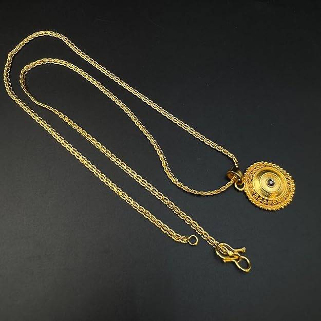 Fashion Jewelry Pendant For Women: Gold Plated Modern & Stylish Lightweight Circular Pattern Pendant With : OSAK019-IGPENDANT