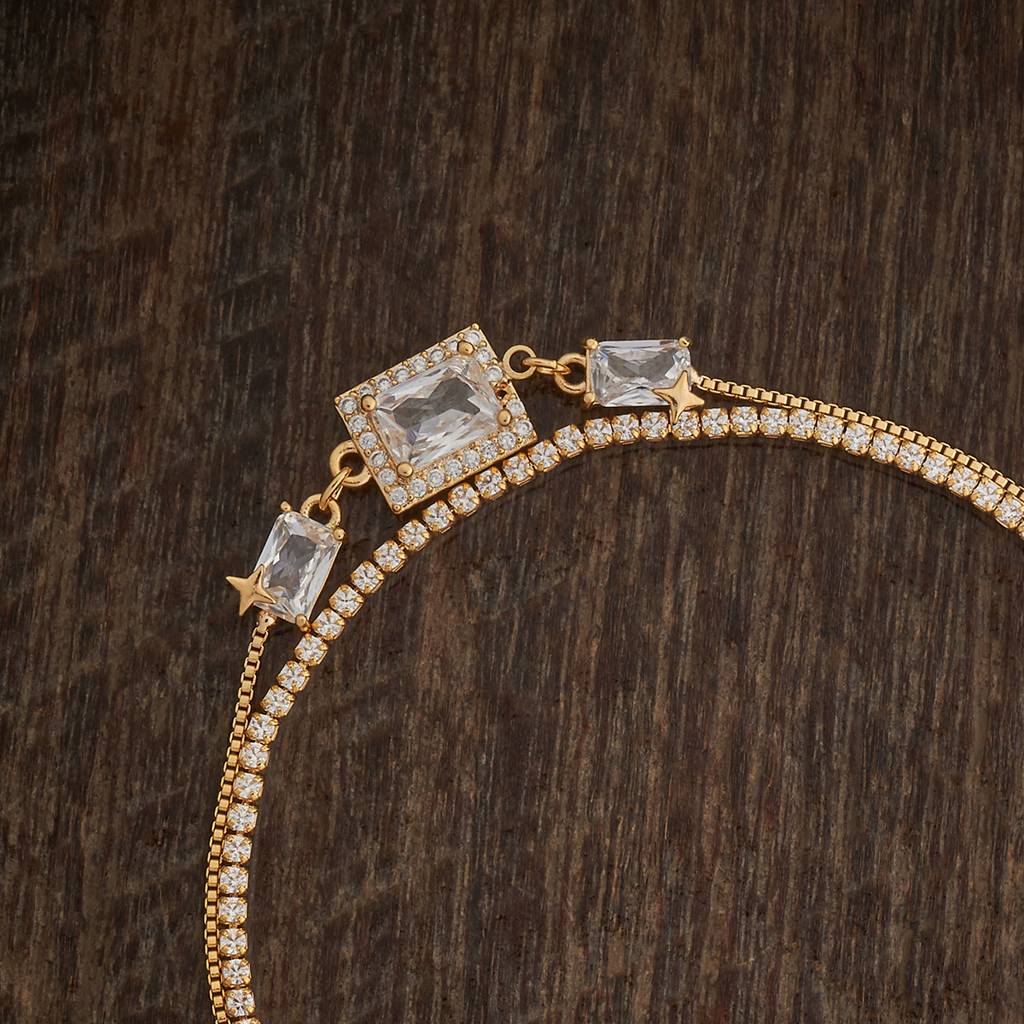 Kushal'S Fashion Jewellery White Gold-Plated Party Zircon Bracelet-186667 : 445125