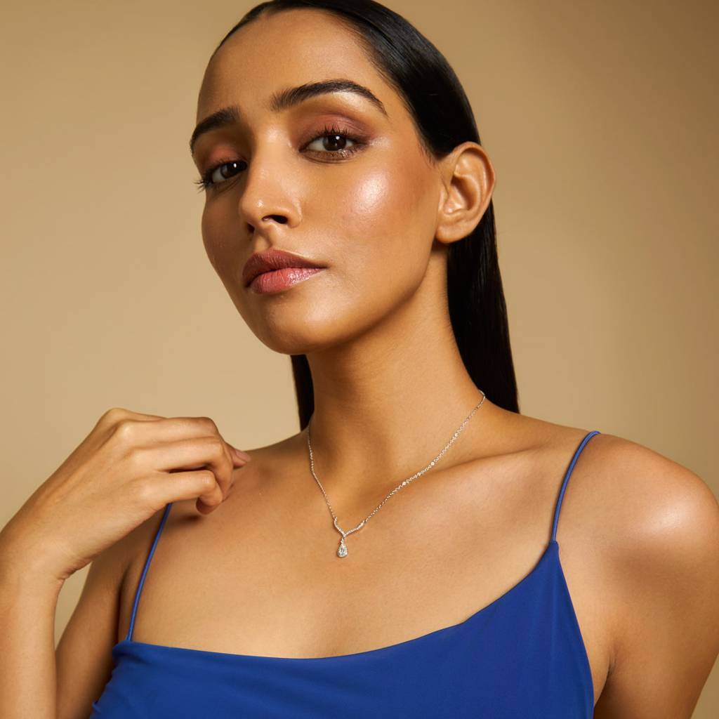 White Plated Party Trendy Necklace-413605 : 413605