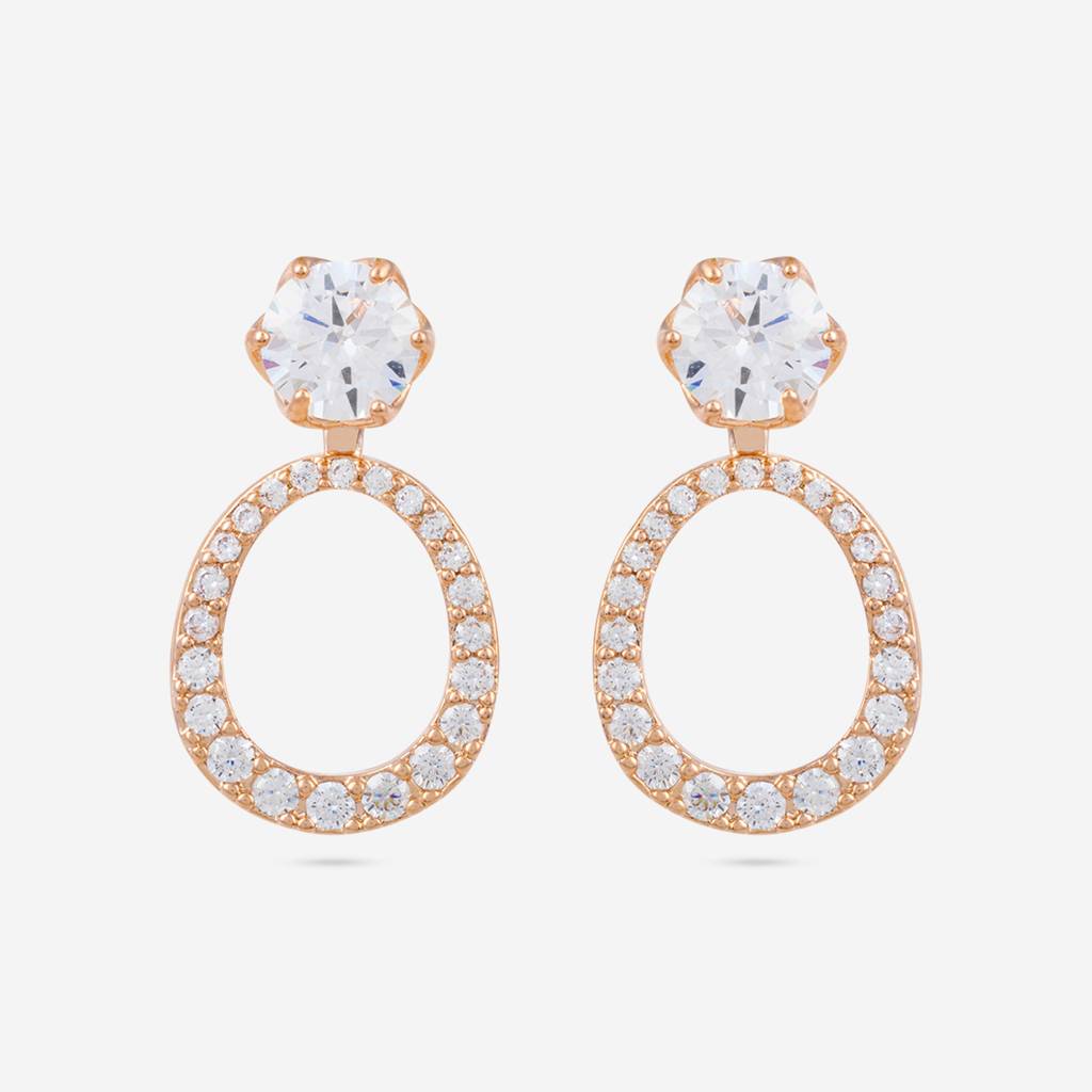 Kushal'S Fashion Jewellery White Rose-Gold Plated Party Trendy Zircon Drops-187405 : 446464