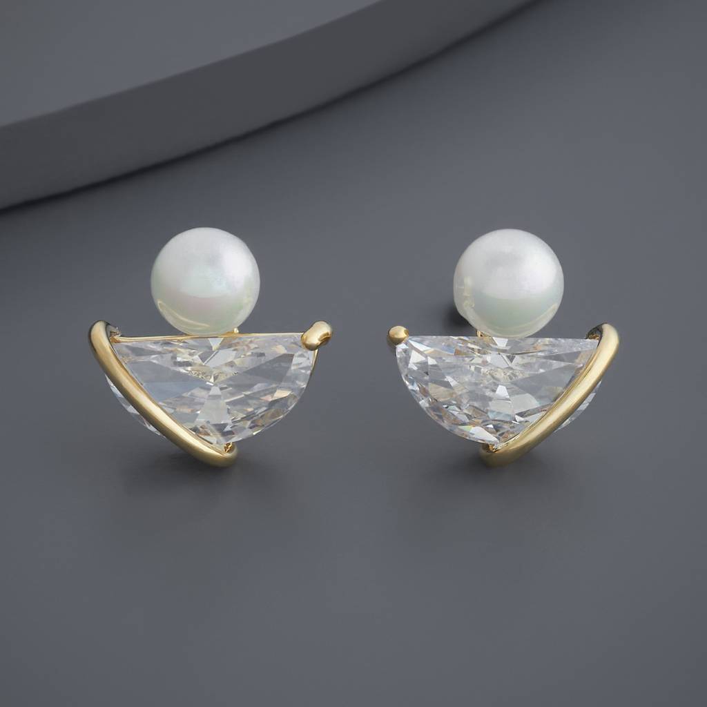 Kushal'S Fashion Jewellery Pearl Plated Party Trendy Zircon Studs-184223 : 439754