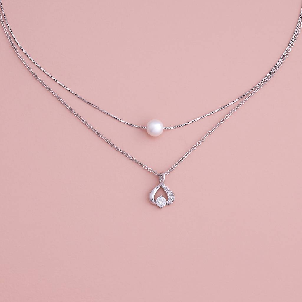 Kushal'S Fashion Jewellery Pearl  Party Trendy Pendant Chain Necklace-185845 : 443235