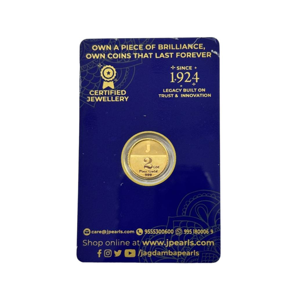 Sri Jagdamba Pearls 2 Gram 24Kt (999) Flower Gold Coin : JPAUG-17-070-24-2