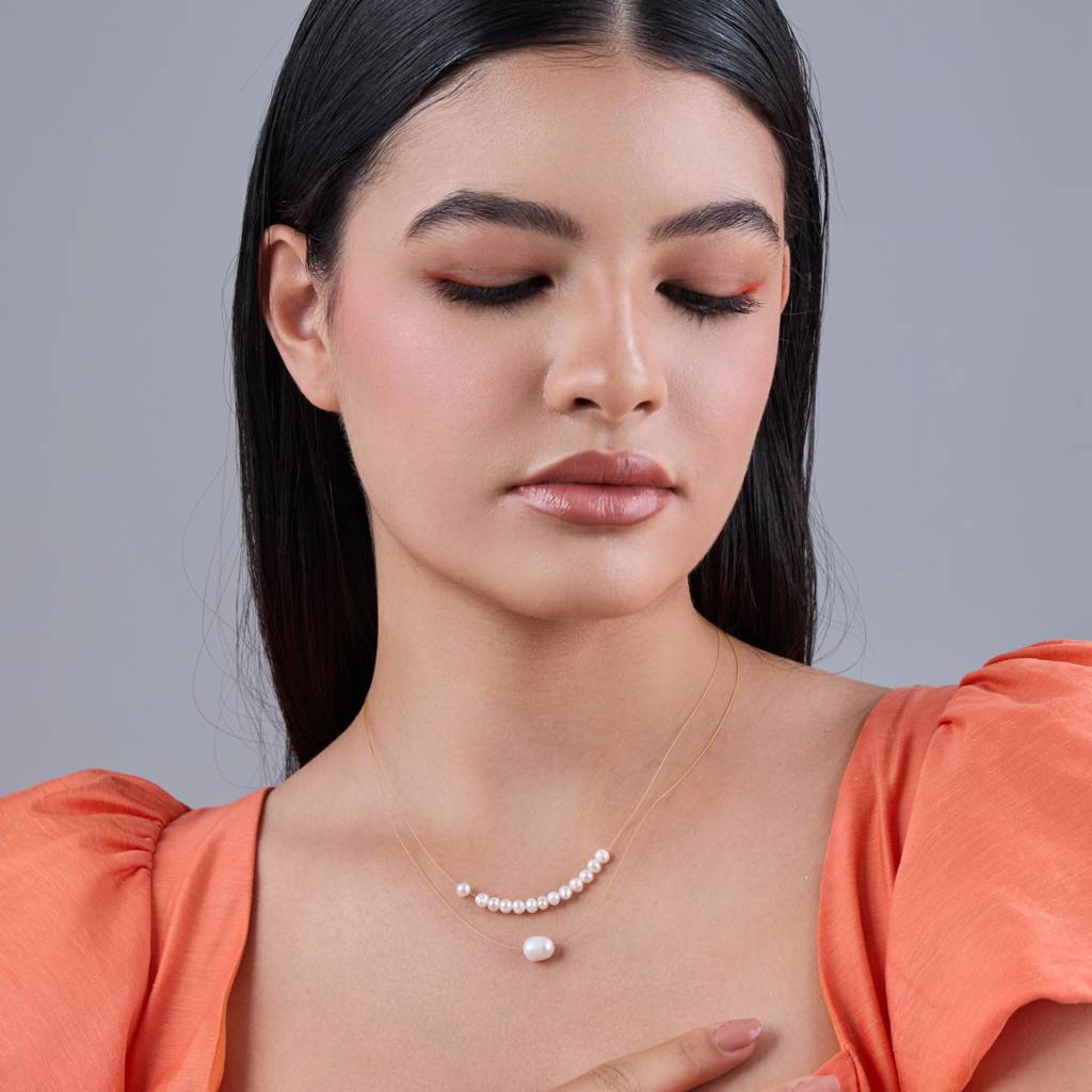 Pearl Gold-Plated Party Trendy Necklace-430686 : 430686