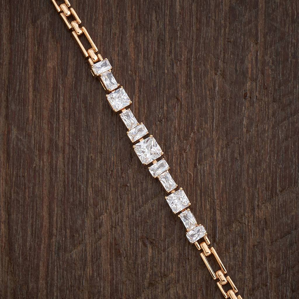 Kushal'S Fashion Jewellery White Gold-Plated Party Zircon Bracelet -183508 : 438176