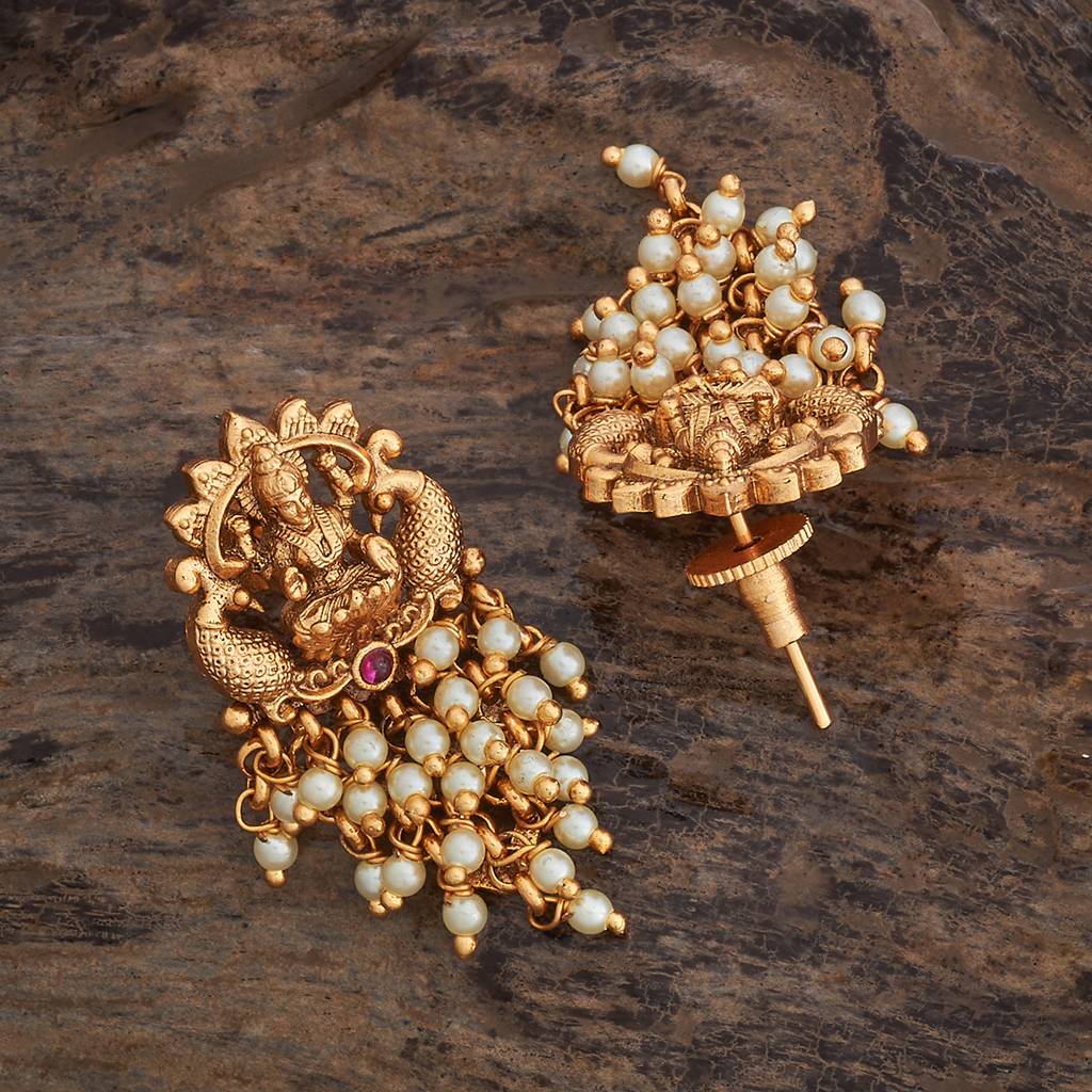 Kushal'S Fashion Jewellery Ruby Gold Plated Ethnic Antique Drops-176237 : 422415