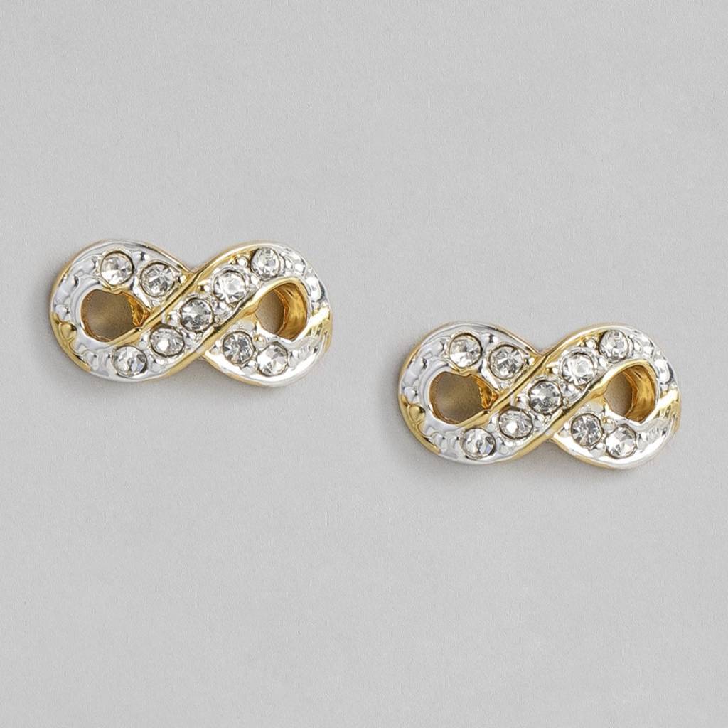 Estele Gold & Rhodium Plated Infinity Loops With Austrian Crystal Necklace Set For Women : 8318NKER