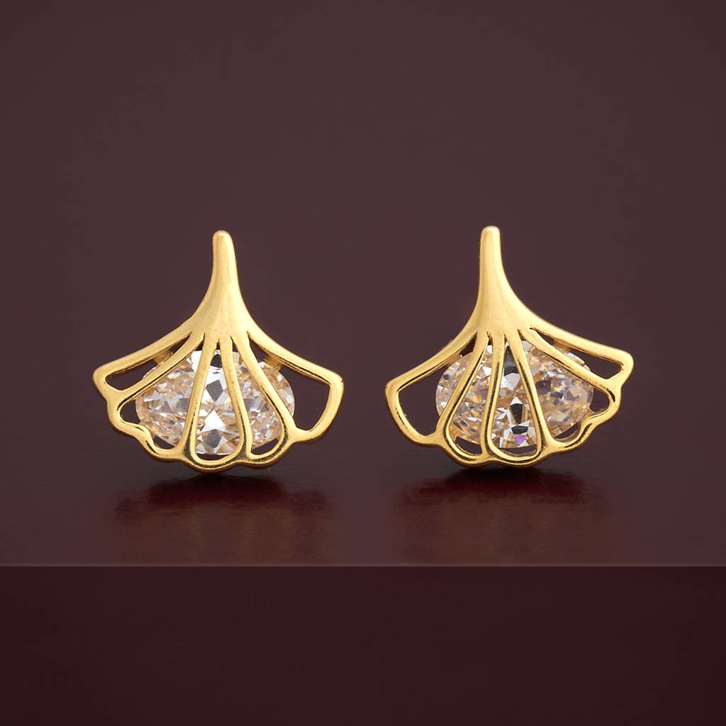 Kushal'S Fashion Jewellery Plated Zircon 92.5 Sterling Silver Studs-183074 : 437108