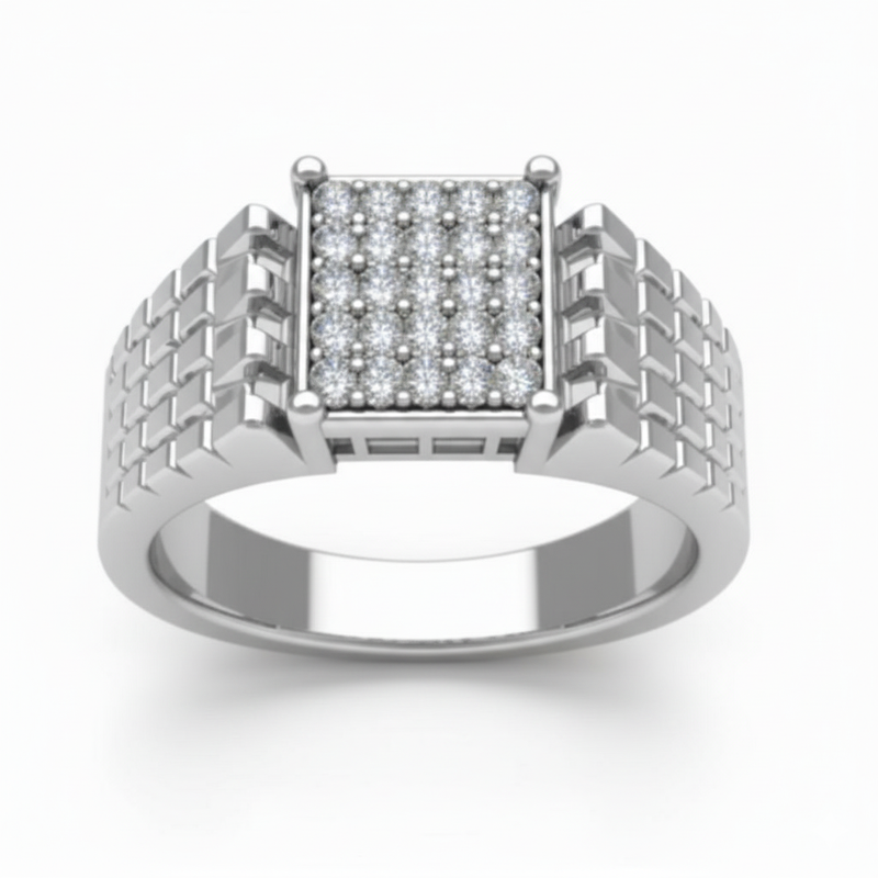 Executive Men'S Moissanite Cluster Ring : TGDMR-11-R-23