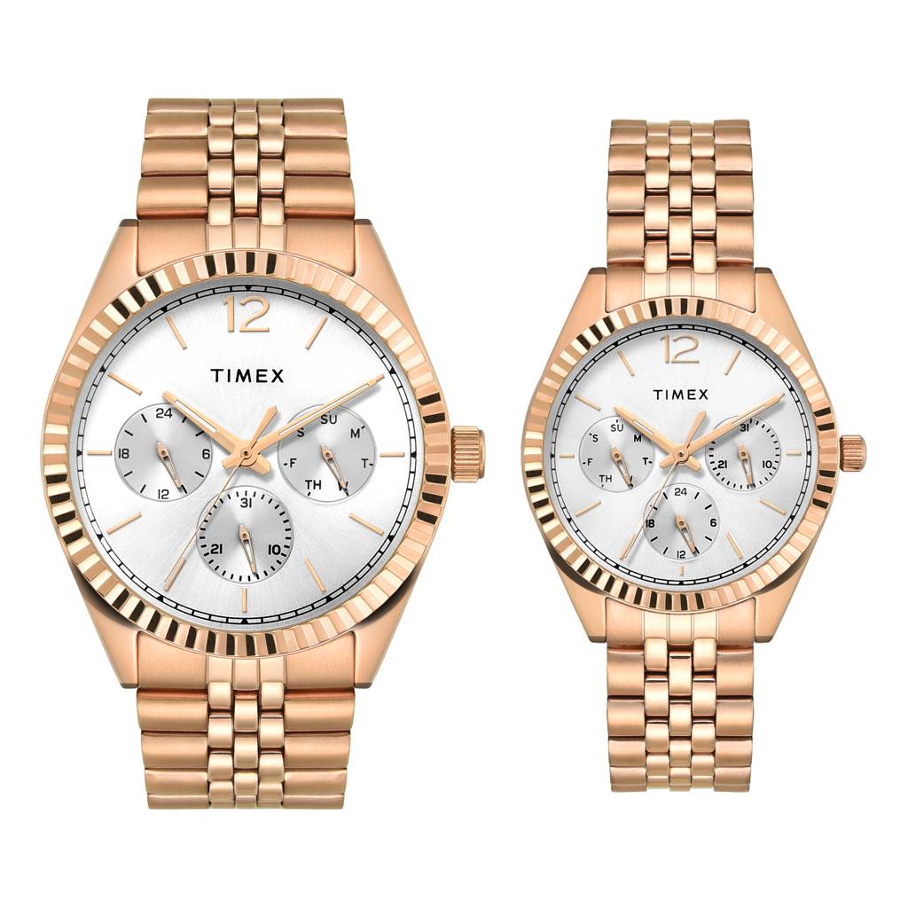 Timex Trendline Round 43Mm Analog Pair Watch - Tw00Pr345 : TW00PR346