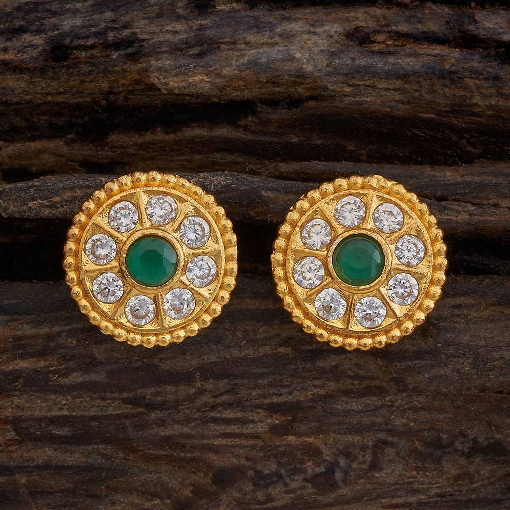 Kushal'S Fashion Jewellery Gold-Plated Ethnic 92.5 Pure Silver Temple Studs-174076 : 417840