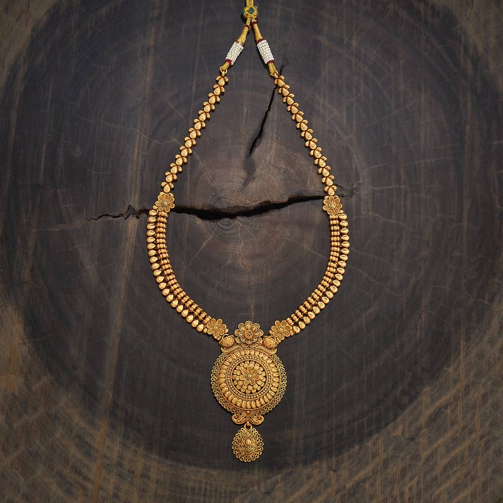 Kushal'S Fashion Jewellery Gold Gold-Plated Ethnic Antique Necklace-184439 : 440384